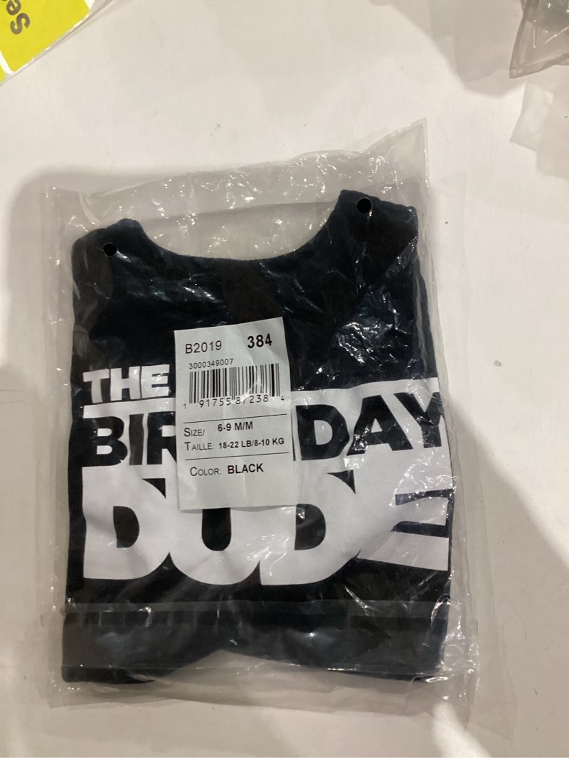 the children's place baby boys and toddler birthday dude graphic tee t-shirt, black, 6-9 months us