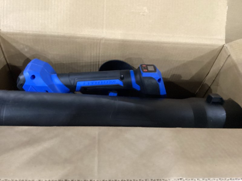 Condition photo showing As Is for NOT TESTED AZZUNO Leaf Blower Cordless, 3 Speed Mode MAX 580CFM Brushless Motor, Electric Blower for Lawn Care,Patio,Leaves,Dust,and Snow Removal(No Battery for DEWALT)