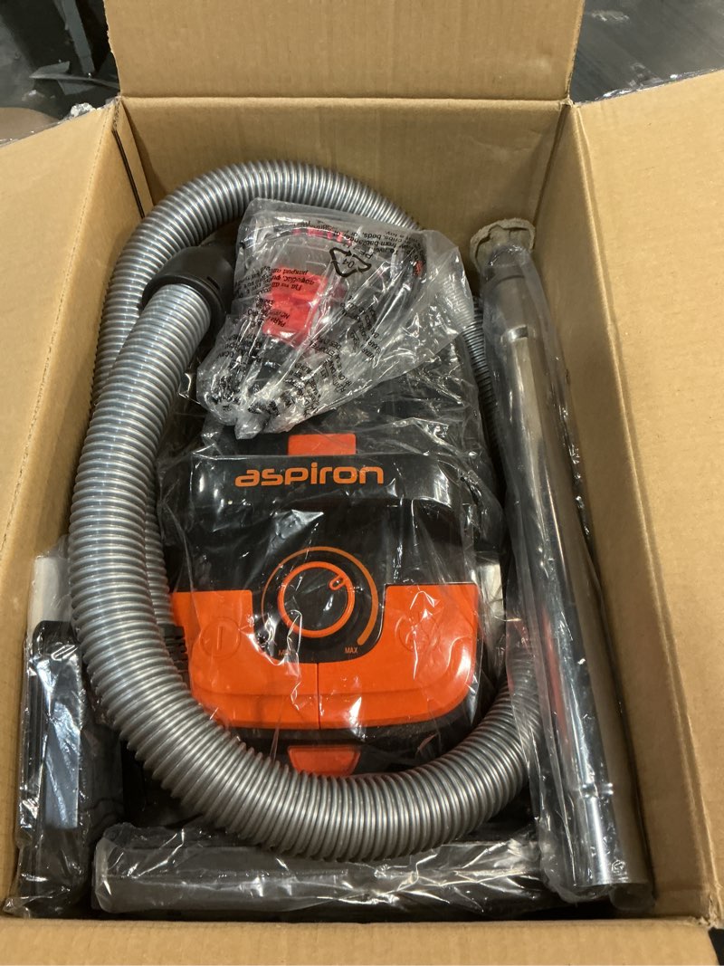 Condition photo showing New/Like New for Aspiron Canister Vacuum, Upgraded 1600W Bagless Canister Vacuum Cleaner, Auto Cord Rewind, H13 HEPA Filter, 4Qt Large Capacity, 5 Tools for Hard Floors, Carpet, Pet, Upholstery, Tiles, Apricot