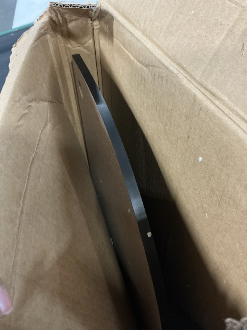 Condition photo showing As Is for Furinno Turn-S-Tube Wide TV Entertainment Center, Espresso/Black Espresso/Black 4-Tiers with Round Corner