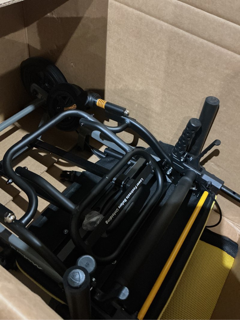 Condition photo showing Good Condition for transport wheelchairs for adults lightweight foldable transport chair with telescopic handle, portable folding travel transfer wheel chairs for seniors yellow 18"