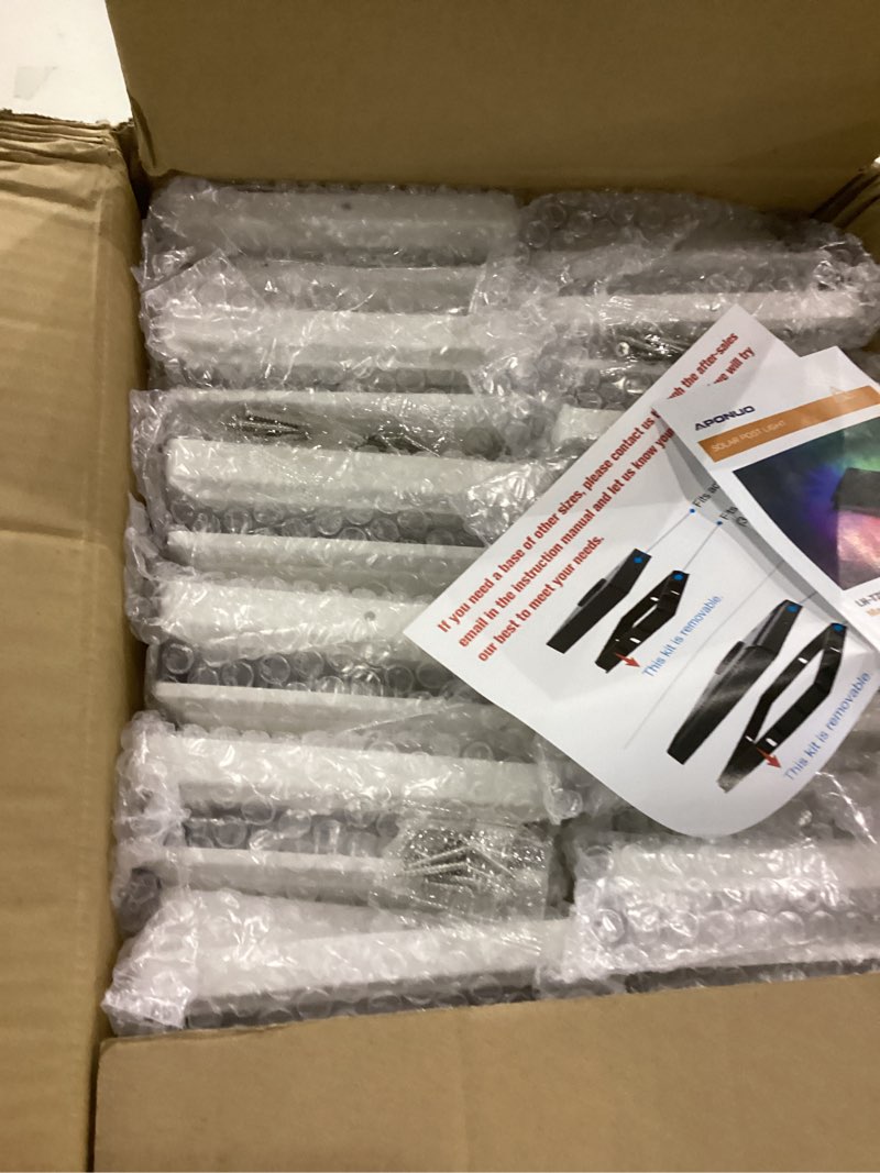 Condition photo showing New/Like New for APONUO Solar Post Cap Lights Color Changing 16 Pack - RGB 8 Solid & Gradient Colors, IP65 Waterproof, for 4x4 5x5 6x6 Wood Vinyl Fences, Deck, Patio, Yard (White)