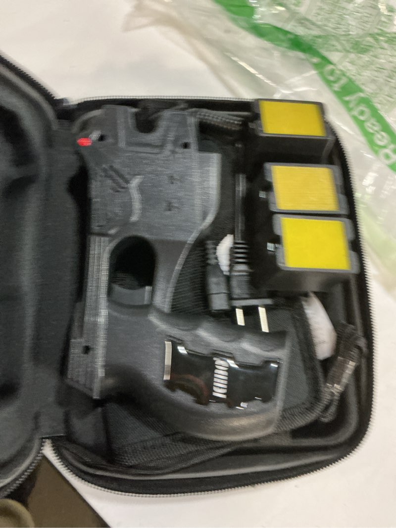 Condition photo showing New/Like New for kebo heavy duty stun gun with led flashlight, 15 foot range, 1.80 µc painful, rechargeable self defence stun gun for man and for woman, led flashlight, safety switch