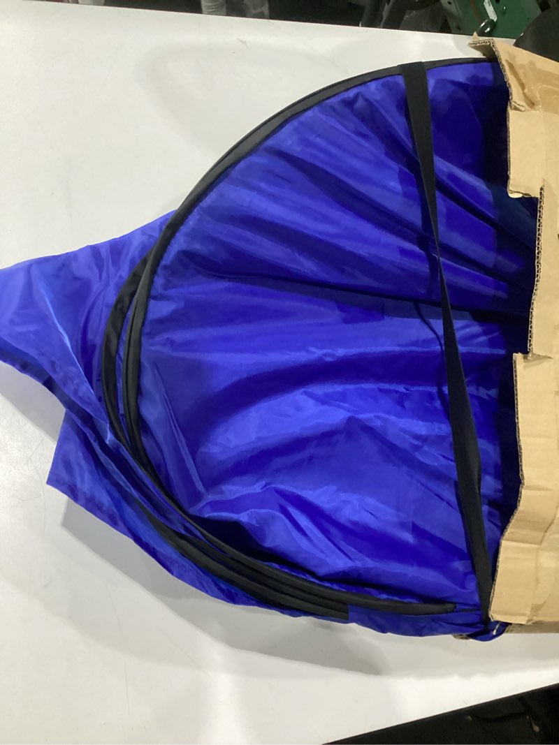 Condition photo showing As Is for wakeman pop up changing tent, 3.3 x 3.3 x 6.2ft, camping shower tent for portable toilet stall or dressing room with carry bag for camping, beach, or tailgate, polyester blue