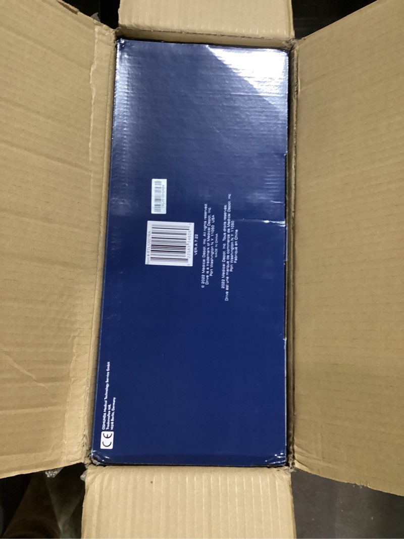 Condition photo showing New/Like New for drive medical 2-in-1 raised toilet seat with removable padded arms - elevated bathroom safety support - secure locking attachment - easy height assistance - durable plastic construction standard