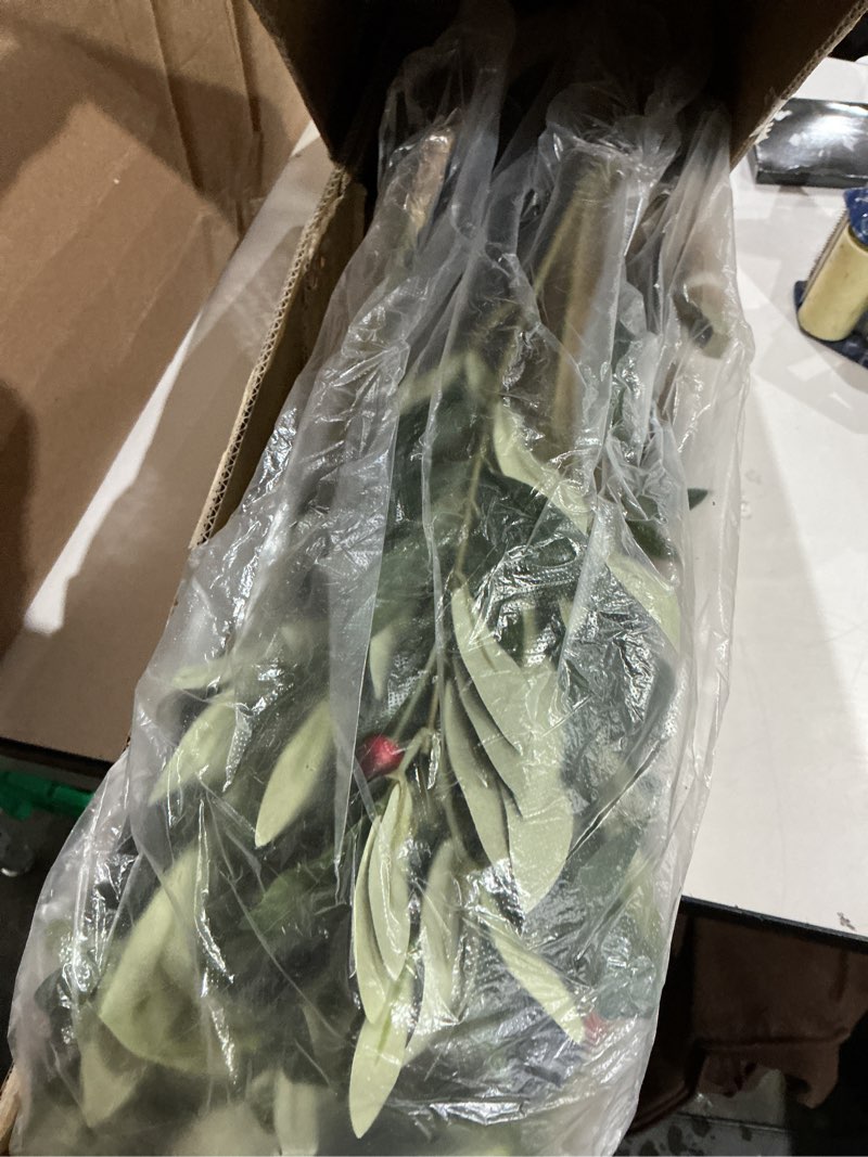 Condition photo showing Good Condition for artificial olive tree for living room decor, 6ft bendable fake plants artificial indoor, faux silk plant fake trees in potted with oliver branch leaves and fruits for modern home house office décor