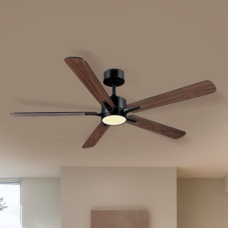 harbor breeze northbrook 52-in matte black with matte blades led covered outdoor ceiling fan