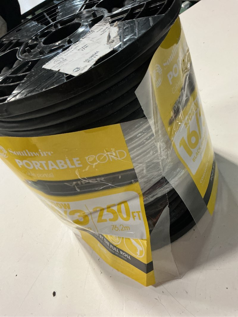 Condition photo showing New/Like New for 250 ft. 16/3 300-volt cu black flexible portable power sjoow cord