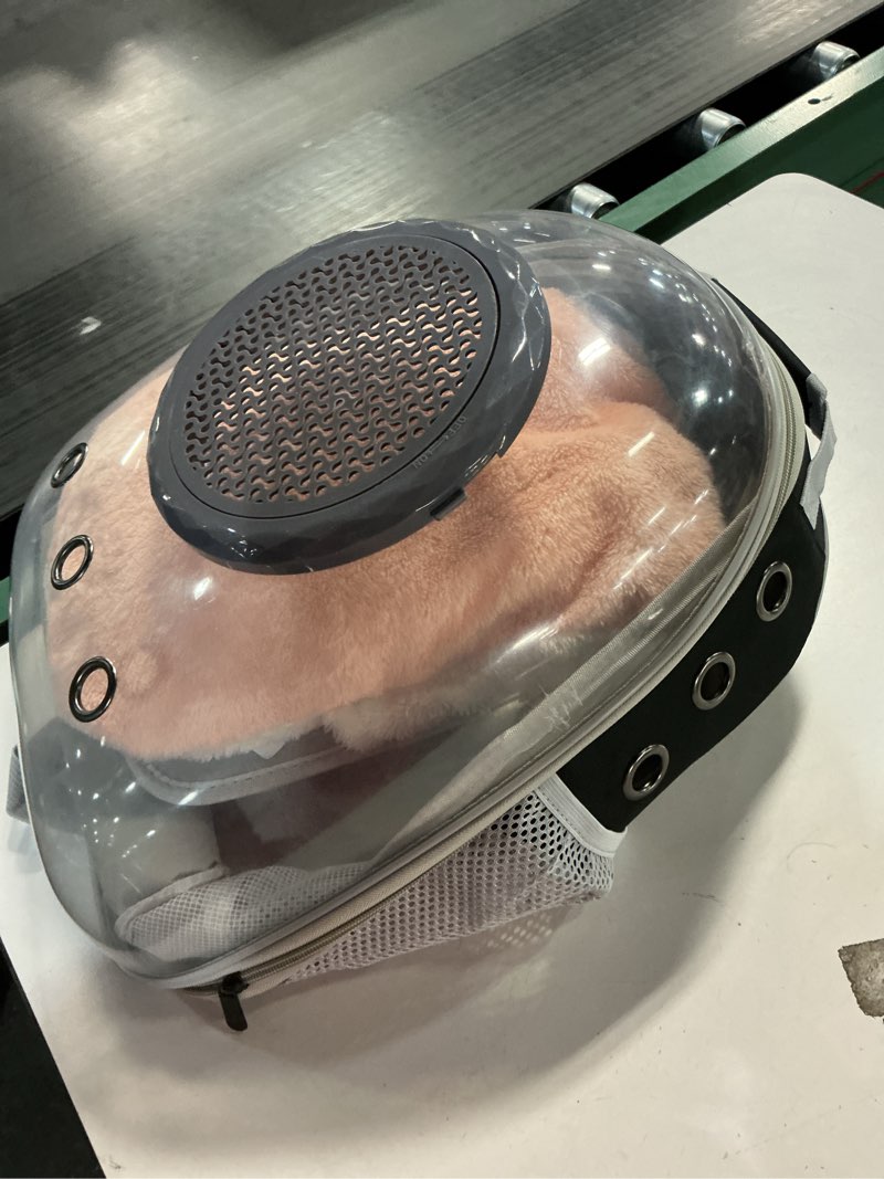 Condition photo showing As Is for Pet Transparent Carrier Travel Backpack for Small Cats/ Dogs