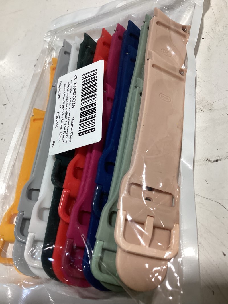 Condition photo showing As Is for moko pack no gap bands compatible with samsung galaxy watch 7 6 5 4 fe band 40mm 44mm/watch 5 pro 45mm/6 4 classic 43mm 47mm 42mm 46mm, 20mm soft silicone sport strap for women men, color a 10 pack multi color