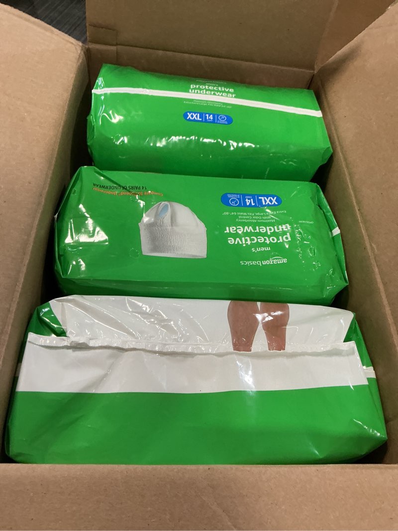 Condition photo showing New/Like New for Amazon Basics Incontinence Underwear for Men, Maximum Absorbency, 2X-Large, 42 Count (3 Packs of 14) 2X-Large 42
