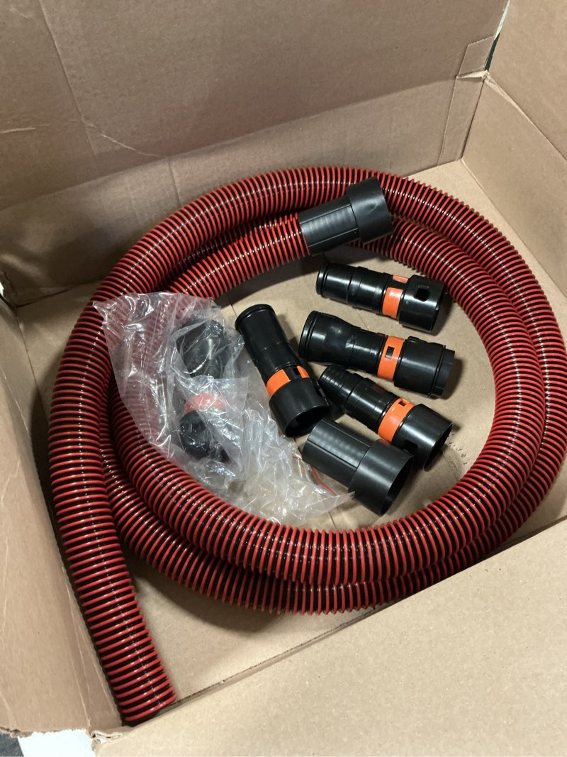 Condition photo showing Good Condition for 10 FT 1 1/4 Dust Collection Hose Kit Vacuum Hose Adapter Kit for Home and Shop Vacuums System,6 Adapters Fits with Multi-Brands,Quick Switchable Woodworking Power Tool and Sander vacuum hose