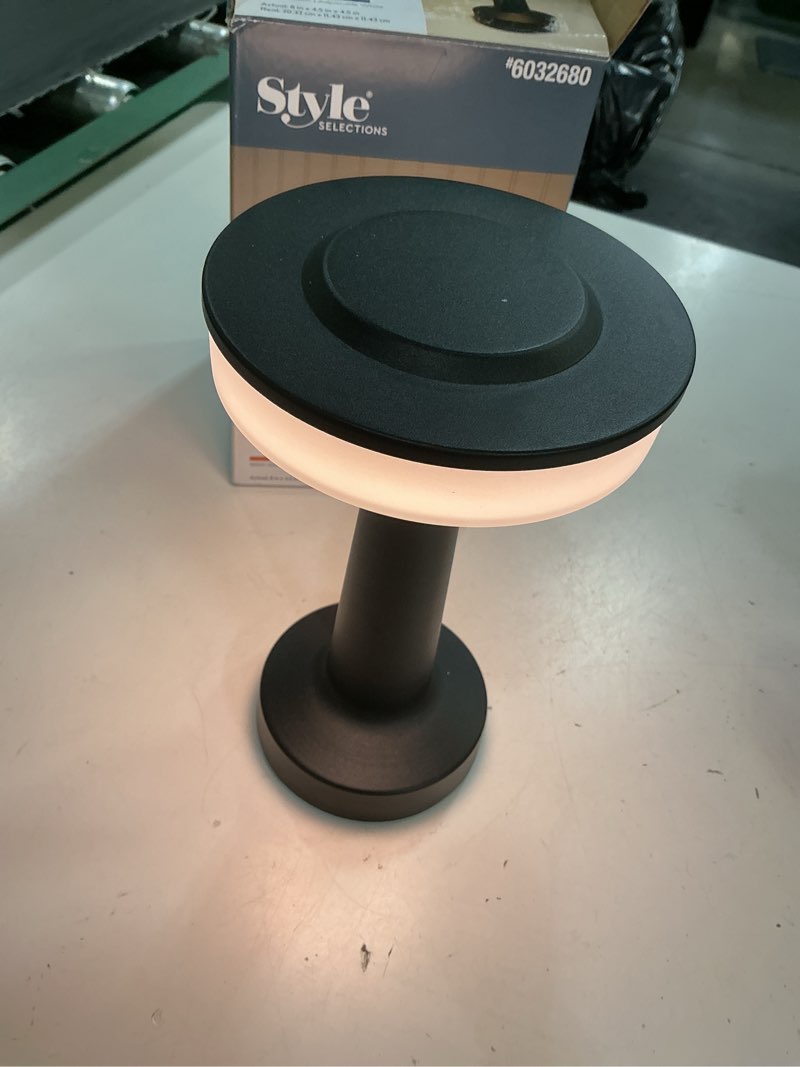 Condition photo showing Good Condition for style selections modern 8-in black led touch table lamp with plastic shade