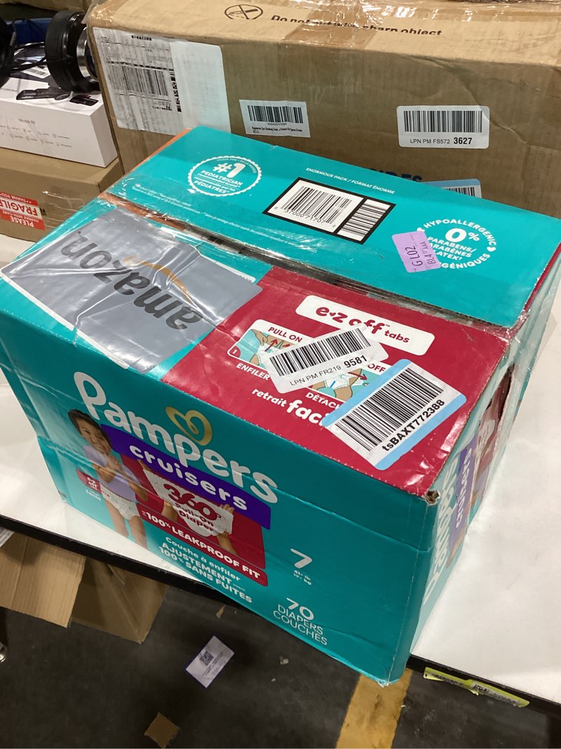 Condition photo showing As Is for Pampers Diapers - Cruisers 360 - Size 7, 70 Count, Babyproof up to 100% Leakproof Pull-On Diaper Size 7 70