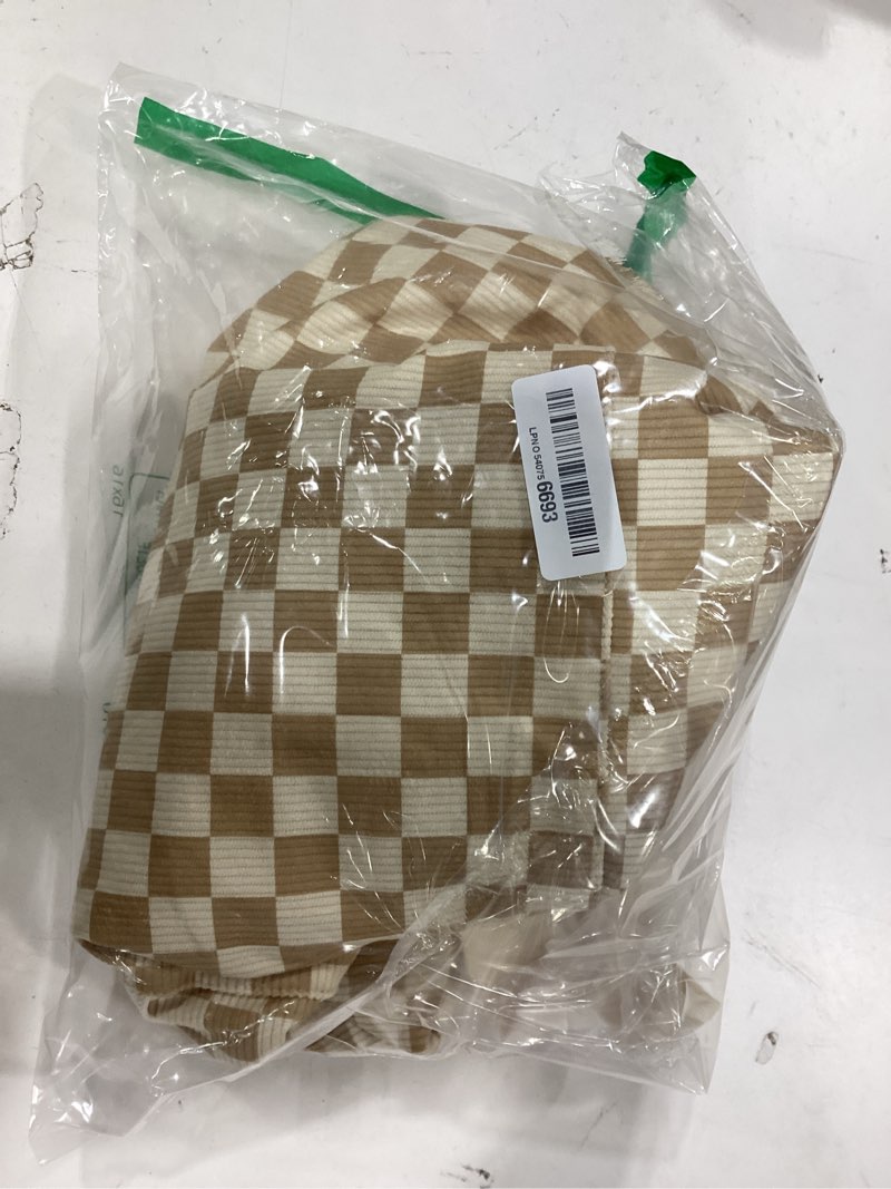 Condition photo showing New/Like New for bluboon duffle bag girls kids cute gym bag with shoes compartment & wet separation waterproof sports overnight travel bag corduroy brown white check