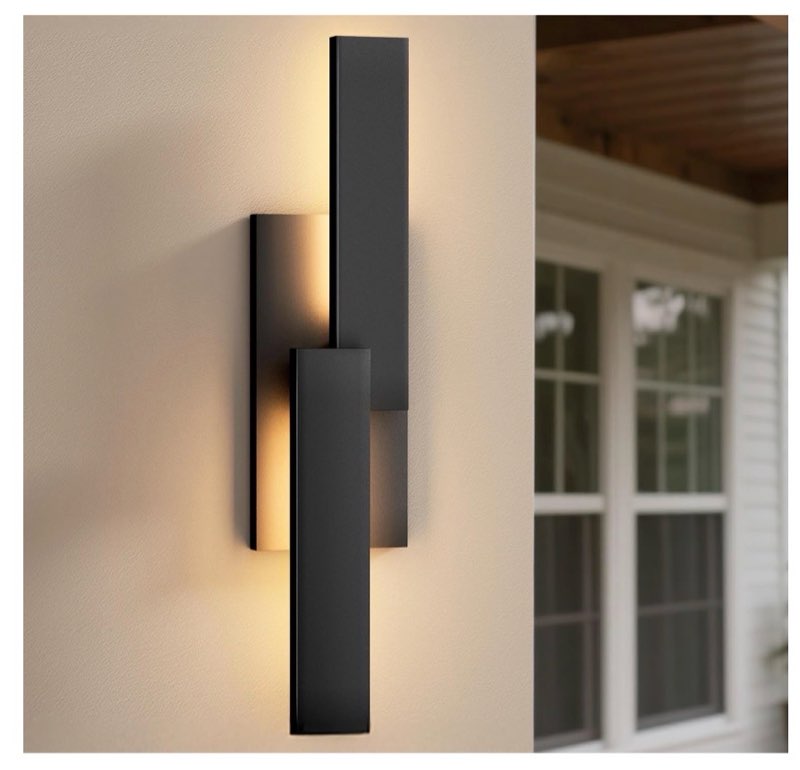LamQee 24 Inch Aluminum Modern Outdoor Wall Light, 3000K 1000LM 20W Integrated LED, Matte Black Exte