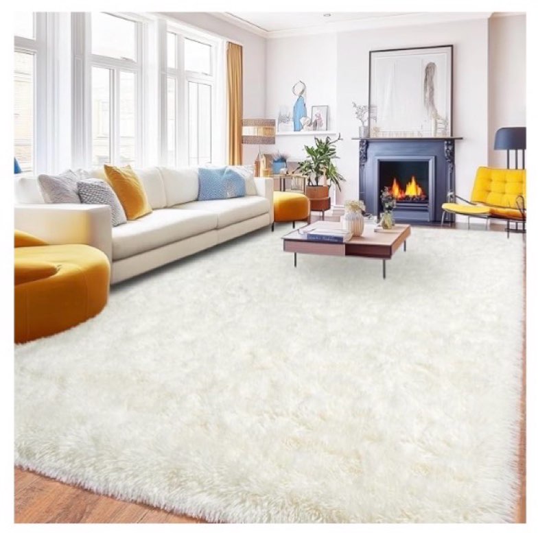 PIPABOBO 8x10 Area Rugs for Living Room, Ultra Soft Fluffy Shag Floor Carpet, Modern Indoor Plush Fu