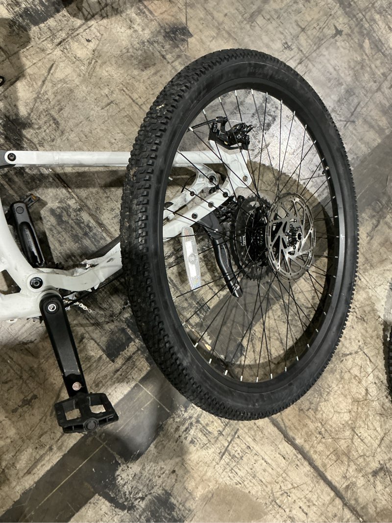 Condition photo showing As Is for ozark trail 29" fs.2 slalom full suspension mountain bike, 29" wheels, small frame, fits riders 5'1" - 5'5", off-white, adult, unisex, online only