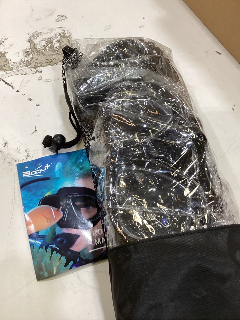 Condition photo showing Good Condition for nearsighted snorkel gear for adults, nearsighted full dry diving mask set for adult youth, shortsighted anti-fog diving mask with detachable camera mount & adjustable strap for diving, snorkeling -6.0 black