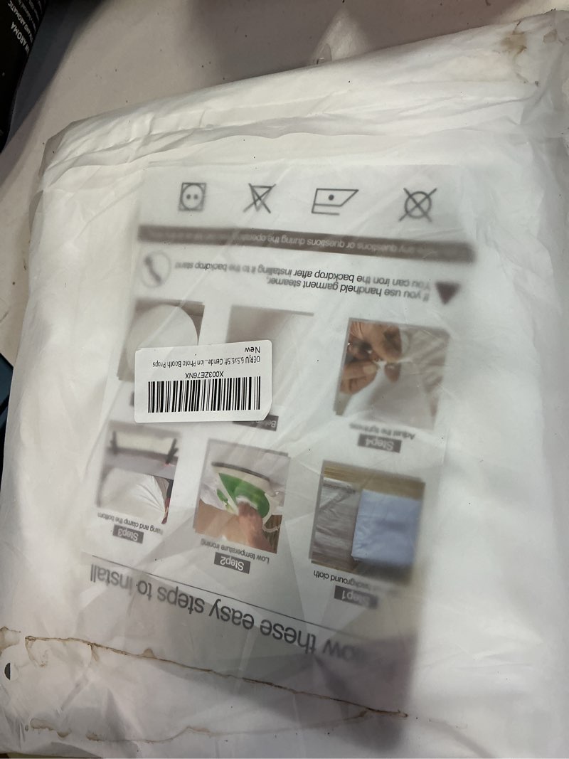 Condition photo showing As Is for OERJU 6.5x6.5ft Gender Reveal Round Backdrop Boy or Girl Pink Blue Little Feet Photography Background Circle Backdrop Cover Baby Shower Gender Reveal Party Decoration Photo Booth Props 6.5x6.5ft-Diameter