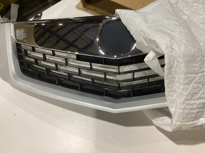 Condition photo showing As Is for x autohaux chrome silver tone front upper hood bumper grille grill for acura tsx 2009 base v6 2.4l l4 - gas front upper bumper kidney grille grill 1pcs,broken piece