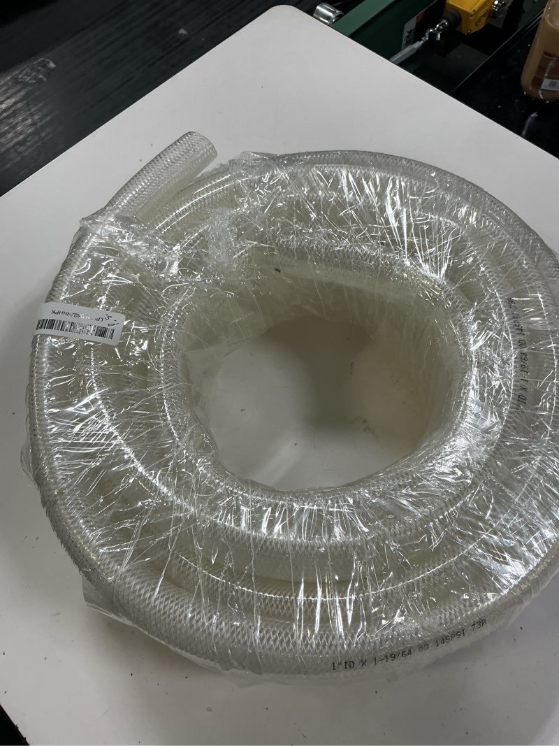 Condition photo showing Good Condition for 1’’ id × 1-19/64" od - 50 ft clear braided hose plastic vinyl tubing, high pressure flexible reinforced pvc tube for transfer water air oil, bpa free & non-toxic 50 ft 1" i.d.