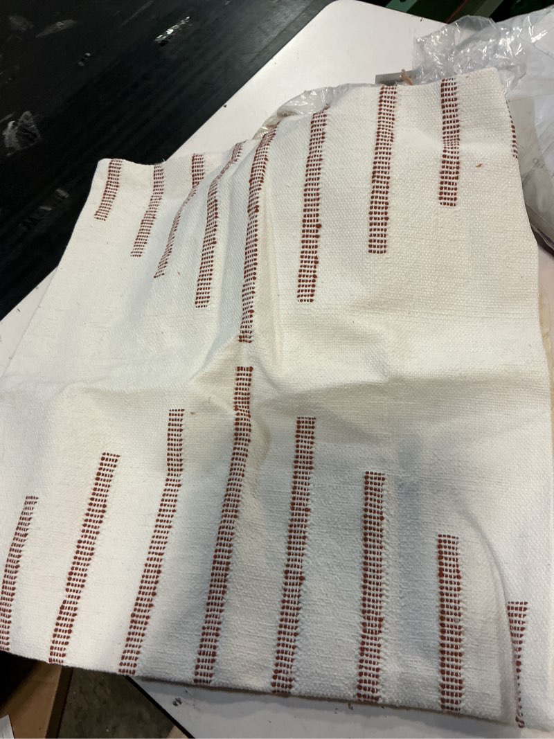 Condition photo showing Good Condition for bold stripe pillow cover (set of 2), 20x20, terracotta