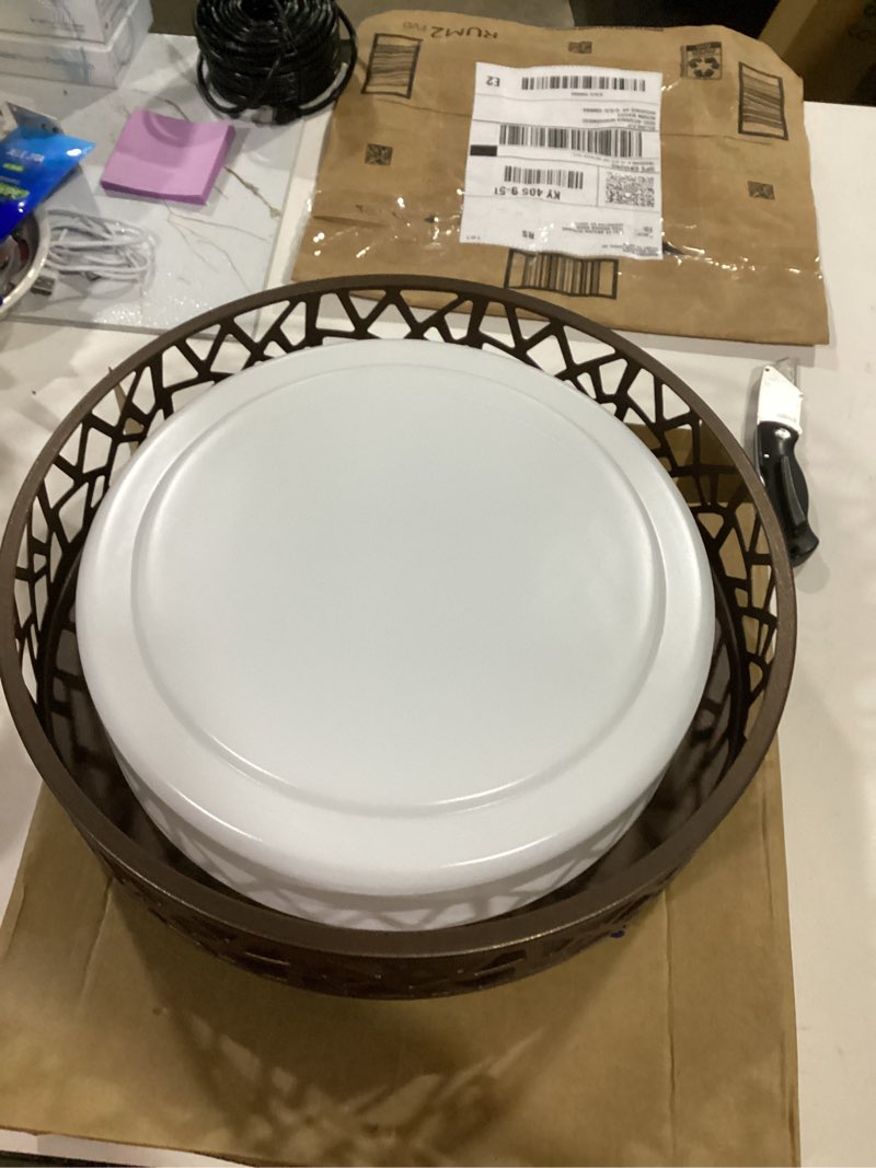 Condition photo showing New/Like New for Flush Mount Ceiling Light, 12 inch 15W LED Dimmable Lighting Fixture, 3000K Warm White, Oil Rubbed Bronze Fihished, ETL Listed for Kitchen, Hallway, Bedrooms (Metal Body and Acrylic Shade) Oil-Rubbed Bronze 12IN-1PK