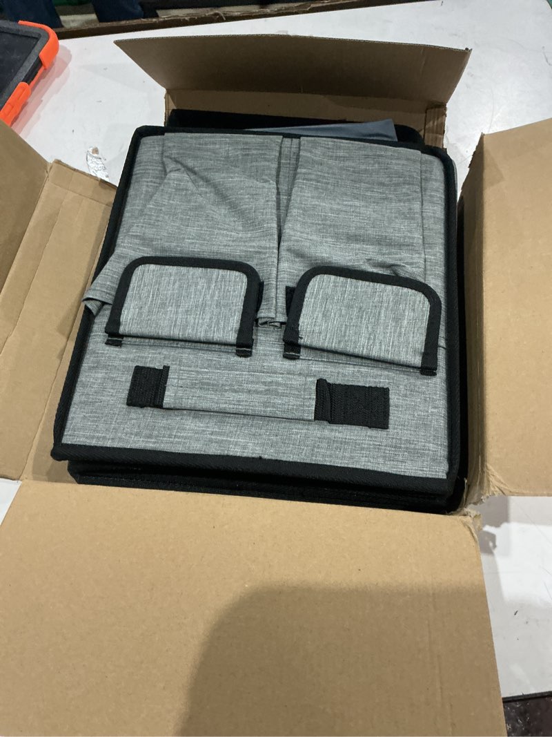 Condition photo showing Good Condition for back seat extender for dogs up to 120lbs, car seat with pocket, portable dog back seat extender for road trip, car organizer gap filler keep dog from falling into the foot space grey