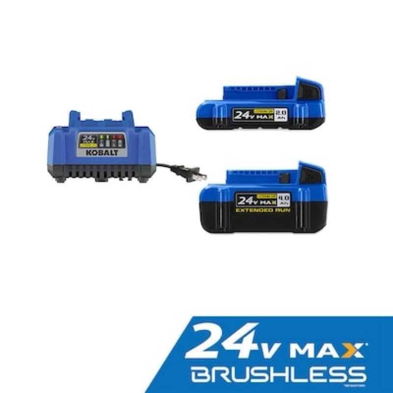 kobalt 24 -volt 2 -pack lithium ( 2 ah 4 ah battery kit )