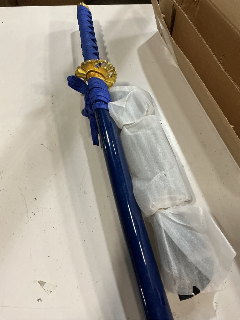 Condition photo showing New/Like New for katana last samurai sword - real stainless steel, full tang, hand forged, not carbon steel, free stand hand forged made blue