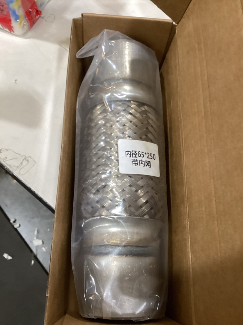 Condition photo showing New/Like New for 2.5 inch exhaust flex pipe - rp remarkable power, 2.5 id x 12 length flexible pipe, stainless steel double braid heavy duty universal muffler tube rk7546 automobile replacement part