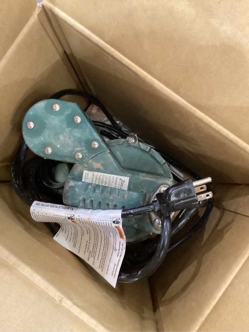 Condition photo showing As Is for zoeller 3/4-hp 115-volt 80-gpm cast iron submersible sump pump