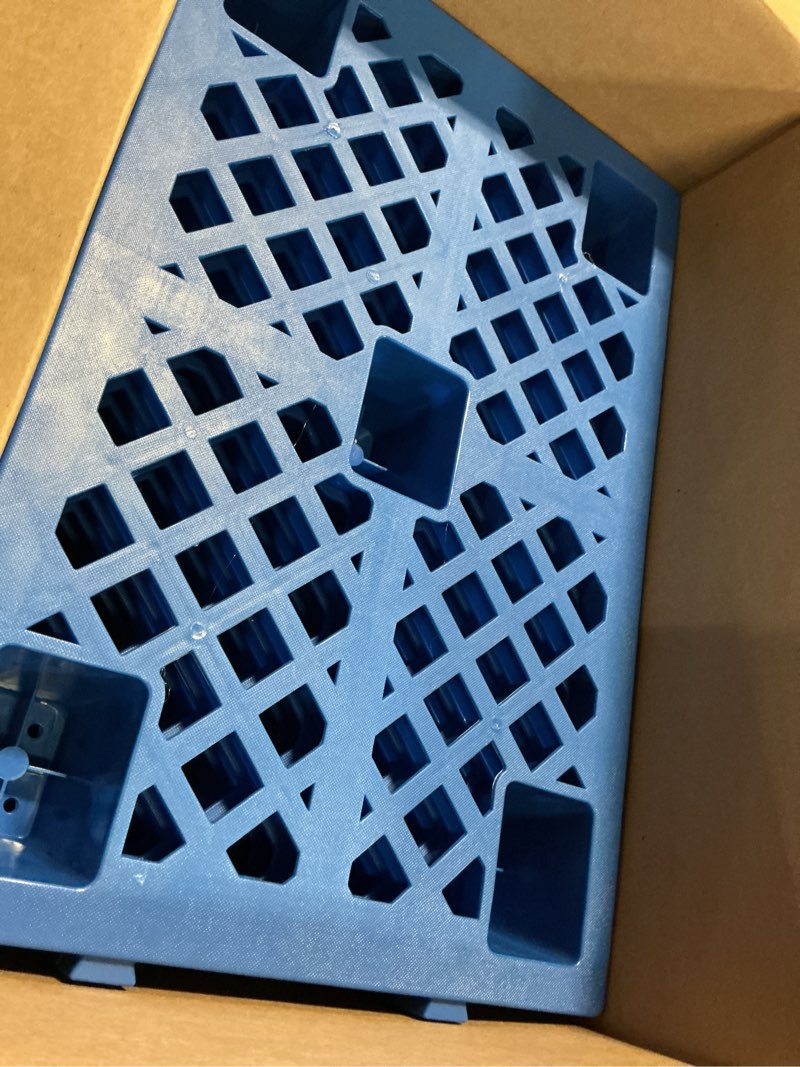 Condition photo showing Good Condition for plastic pallets,4 pack lightweight pallet,moisture-proof nestable floor pallets,spliceable outdoor breathable grid platform for garage warehouse supermarket basement storage,23.6x15.7x3.9in 23.6x15.7x3.9in 4 pcs
