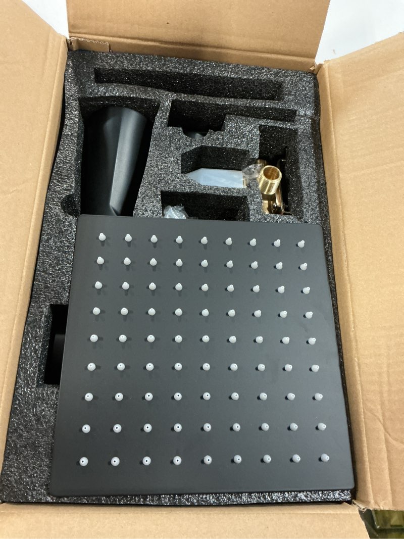 Condition photo showing Good Condition for Black Tub Shower Faucet Set Complete with 8-Inch Rainfall Shower Head and Tub Spout Included Shower Valve Tub Shower Trim Kit Matte Black Matte Black Tub shower faucet