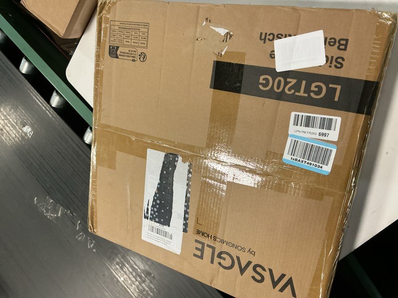 Condition photo showing New/Like New for vasagle round side table, glass end table with metal frame, gold coffee table with modern style, for living room, balcony, bedroom, gold color gold 1