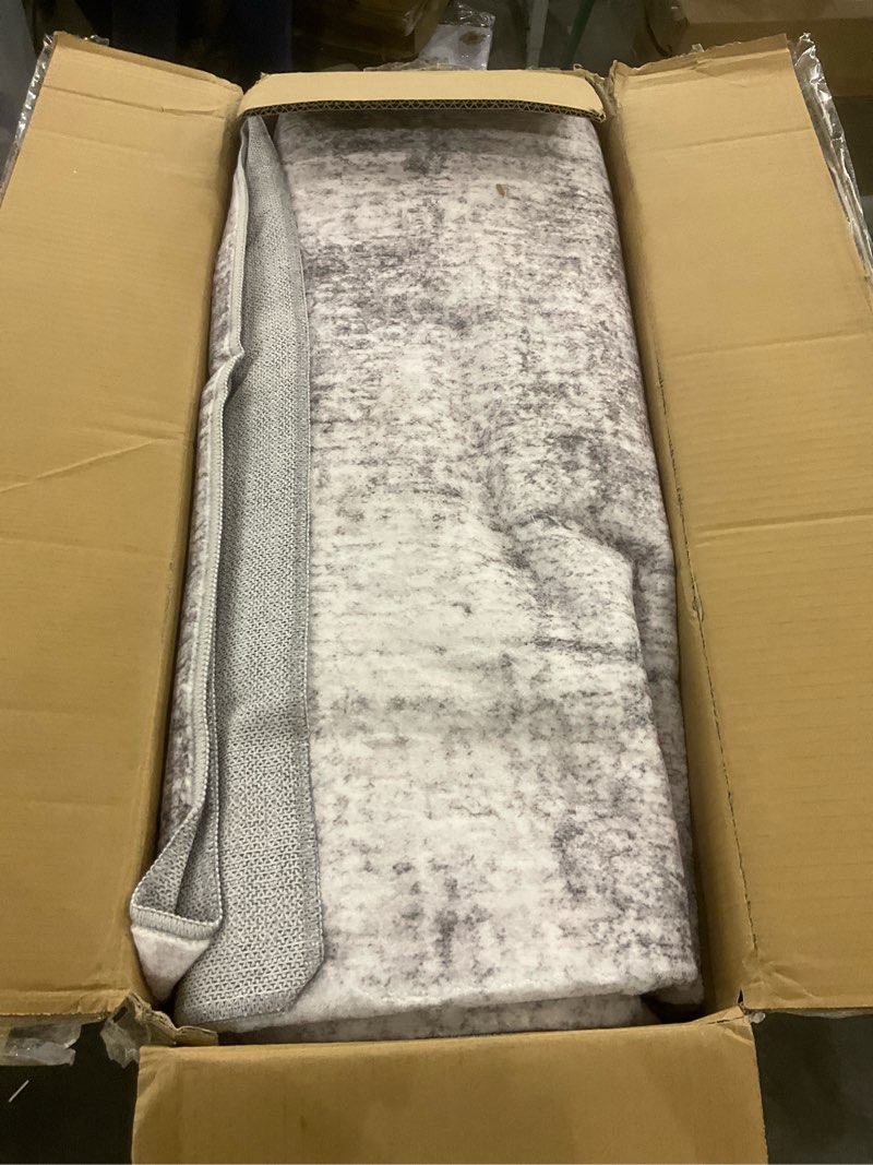 Condition photo showing Good Condition for zesthome Washable Rug 8x10, Modern Abstract Rugs for Living Room, Ultra Soft 8x10 Area Rugs, Stain Resistant Rugs for Bedroom, Ultra-Thin Large Rug Foldable (Grey/Ivory, 8'x10') Grey/Ivory 8' x 10' (Rectangular)