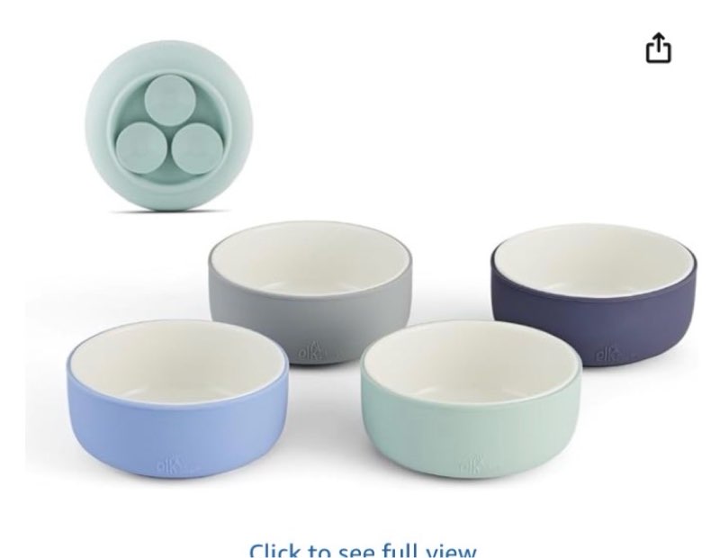 elk and friends kids porcelain bowls with silicone sleeves | suitable for babies/toddlers | microwav