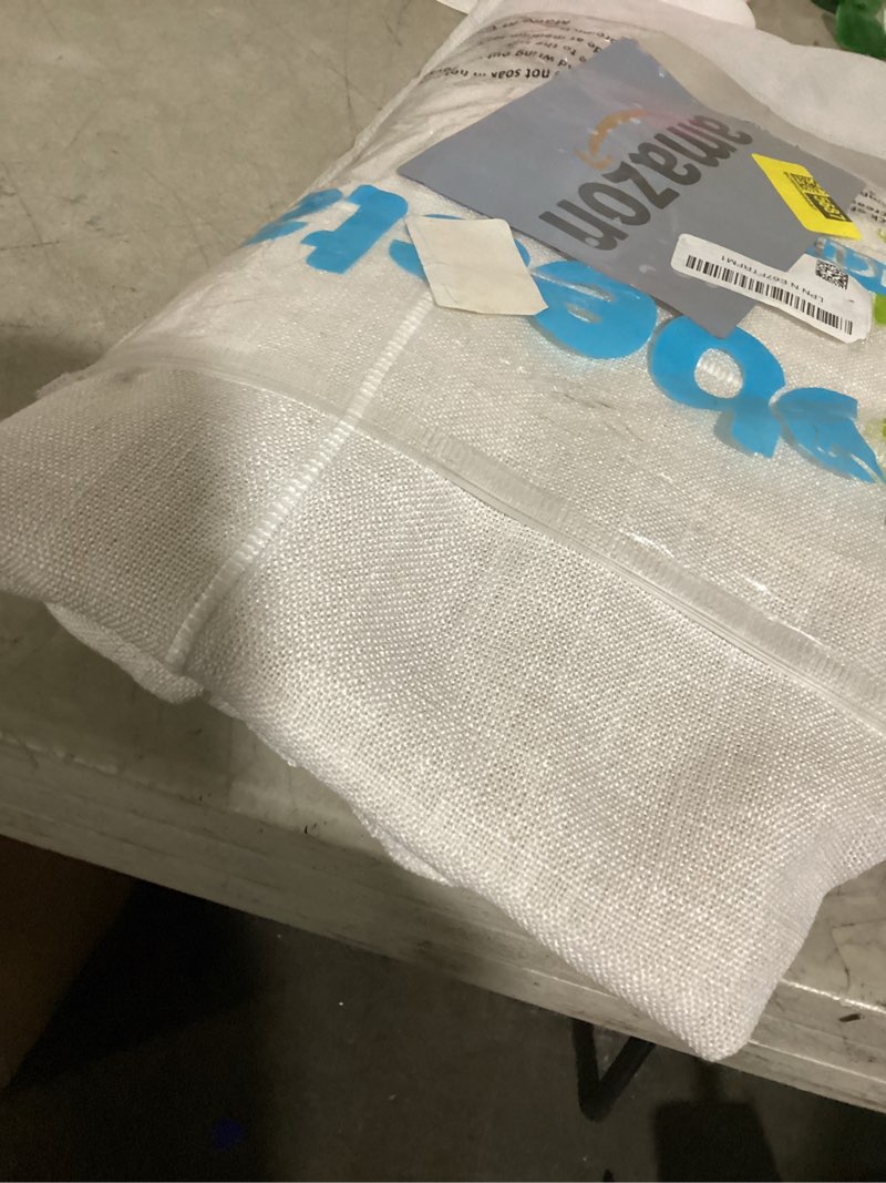 Condition photo showing Good Condition for zobesta white linen tablecloth rectangle 53 x 86 inch, cotton linen table cloth rectangle heavy weight washable farmhouse soft boho tablecloth white for kitchen, outdoor, dining 86" x 53" (rectangular) plaid white