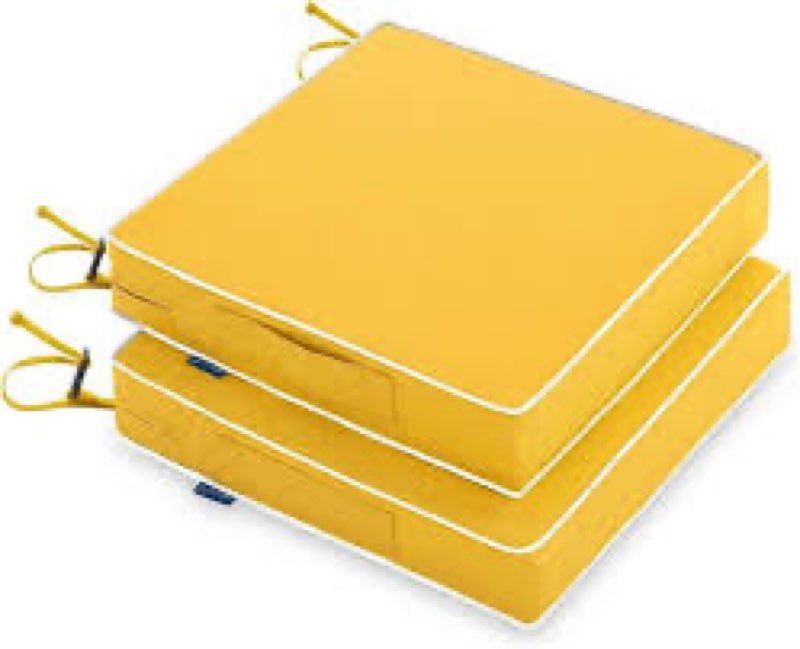 miulee yellow outdoor seat cushion 22x22 inch set of 4 waterproof & 3 year fade resistant deep seat 
