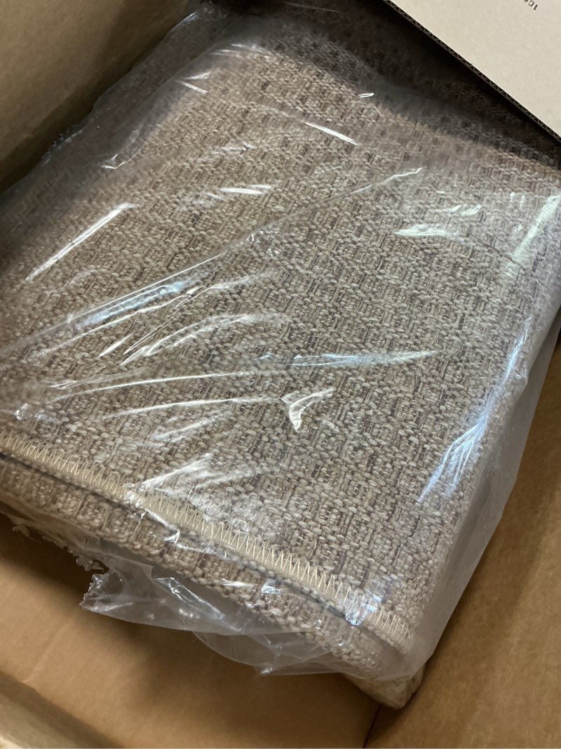 Condition photo showing Good Condition for luul home easy jute rugs 6x9 natural color living room indoor outdoor area rug for farmhouse patio and kitchen rug high traffic washable easy to clean solid boho woven design outside carpet (6 x 9) natural 6' x 9' (rectangular)