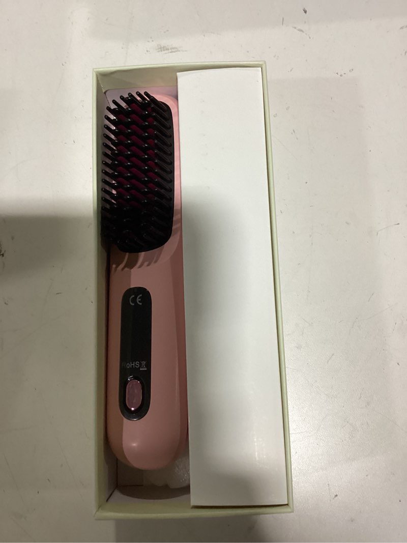 Condition photo showing Good Condition for 2026 New Go Brush Pro for Short Hair, Portable Straightener Brushs for Travel, with LCD Temperature Display?Fast Heating Cordless Styling Tools (Pink)