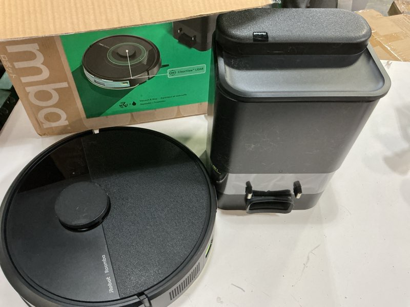Condition photo showing As Is for iRobot Roomba 104 2in1 Vacuum & Mop Robot - Self-Empties for 75 Days, Intense Power-Lifting Suction, Vacuums All Floors, Ideal for Pet Hair, LiDAR Smart Navigation Mapping, Mops Hard Floors Roomba 104 Combo