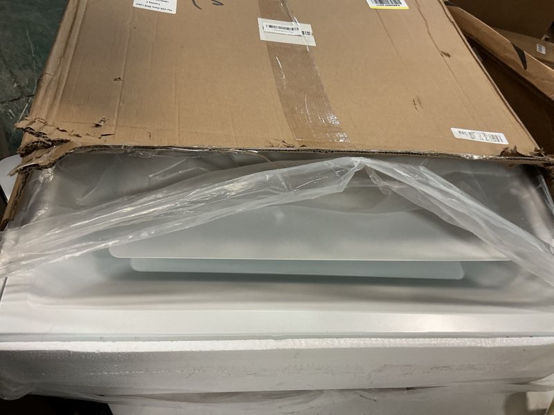 Condition photo showing Good Condition for Fits 24x24 Steel T-Bar Drop Ceiling Grid | 2x2 Feet Lay in Steel Air Supply Diffuser with Round 8" [Neck Size] by Handua | Flat Plate Plaque Diffuser | White | Outer Dimension: 23-3/4" x 23-3/4" 1 8" Neck [Plaque]