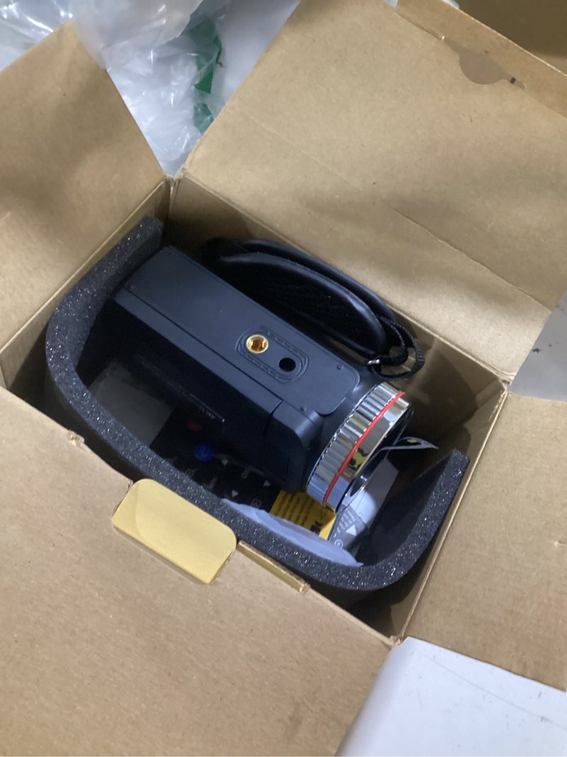 Condition photo showing Good Condition for 4k video camera camcorder 60fps, uhd 64mp vlogging dual camera for tiktok youtube, 21x digital zoom 3 inch ips screen video recorder camera with external micphone, remote, 2 batteries, 64gb card black