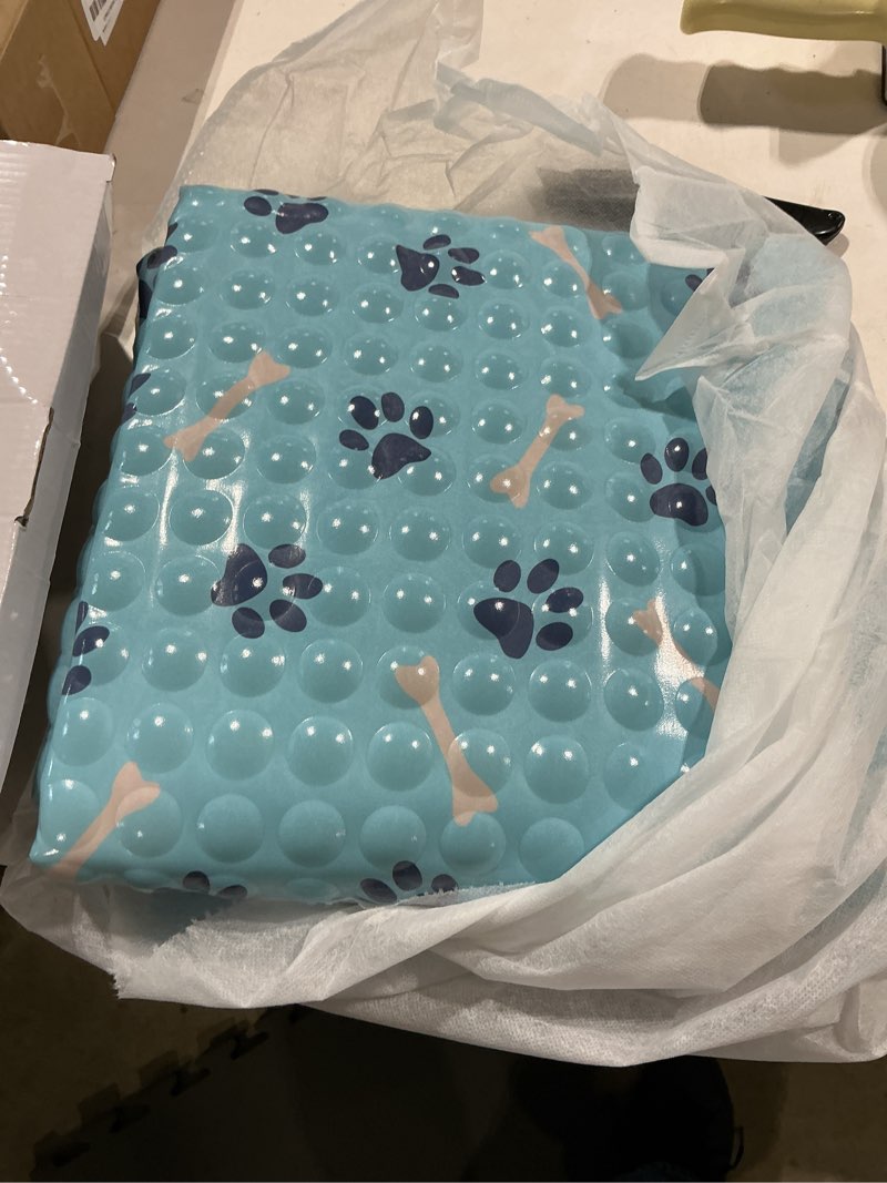 Condition photo showing Good Condition for pet cooling gel pad with patent technology, 44in dog cooling mat for summer, self cooling mat for large/medium/small dogs, non-slip waterproof durable mat for dog beds, car, indoor & outdoor use blue 31.5" x 43.3"(l-rectangle)