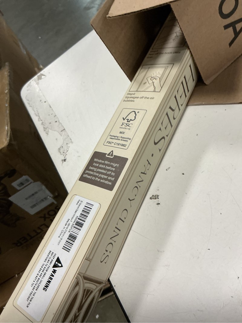 Condition photo showing New/Like New for 3D Stained Glass Window Film, Decorative Window Privacy Film for Bathroom,Front Door,Home, Sun Blocking Heat Control,Static Cling, Blue Eustoma 23.6inch x 35.4inch