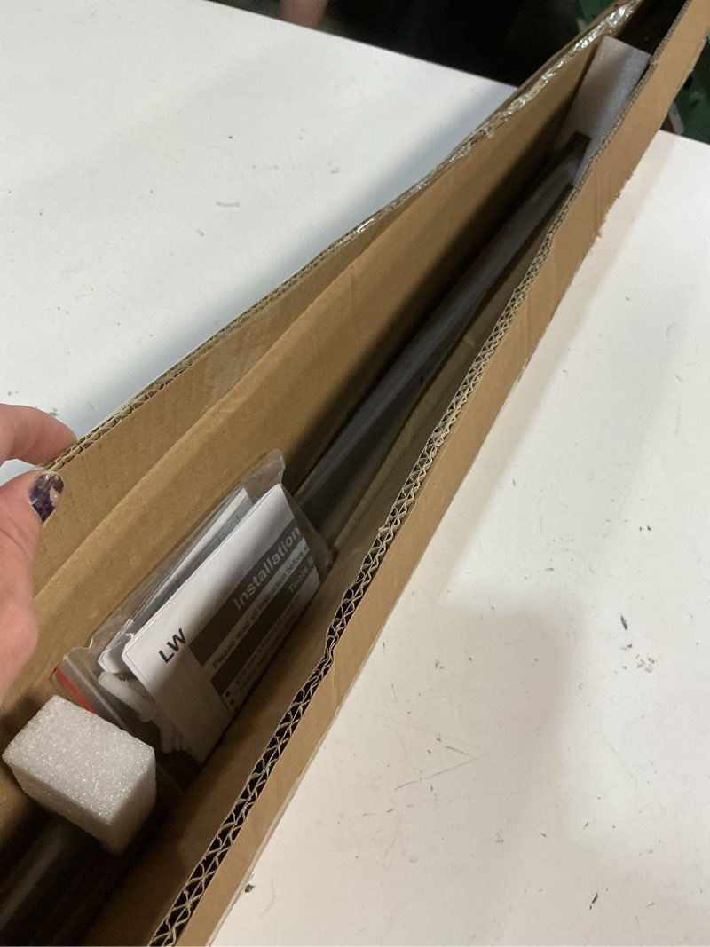 Condition photo showing New/Like New for dark bronze disc curtain rods, 48-84 inches window curtain rod,adjustable room darkening drapery rod with aluminum finials and brackets,wrap around design 48-84" dark bronze
