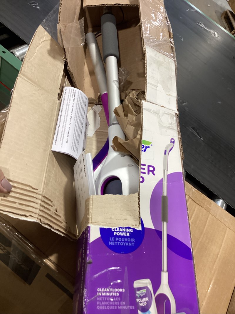 Condition photo showing As Is for swiffer power mop multi-surface kit for floor cleaning  fresh scent