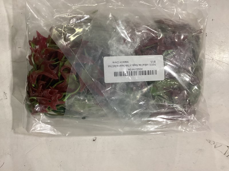 Condition photo showing New/Like New for pasyou artificial vine, hanging ivy sweet potato leaves plastic plants foliage vines, uv resistant greenery fake flowers for indoor outdoor garden door wall wedding party table decoration red 2 pack sweet potato vine/red/2 pcs
